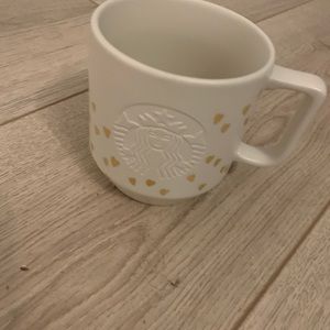 Starbucks Mermaid Gold Confetti Flying Hearts embossed Coffee Tea Cup